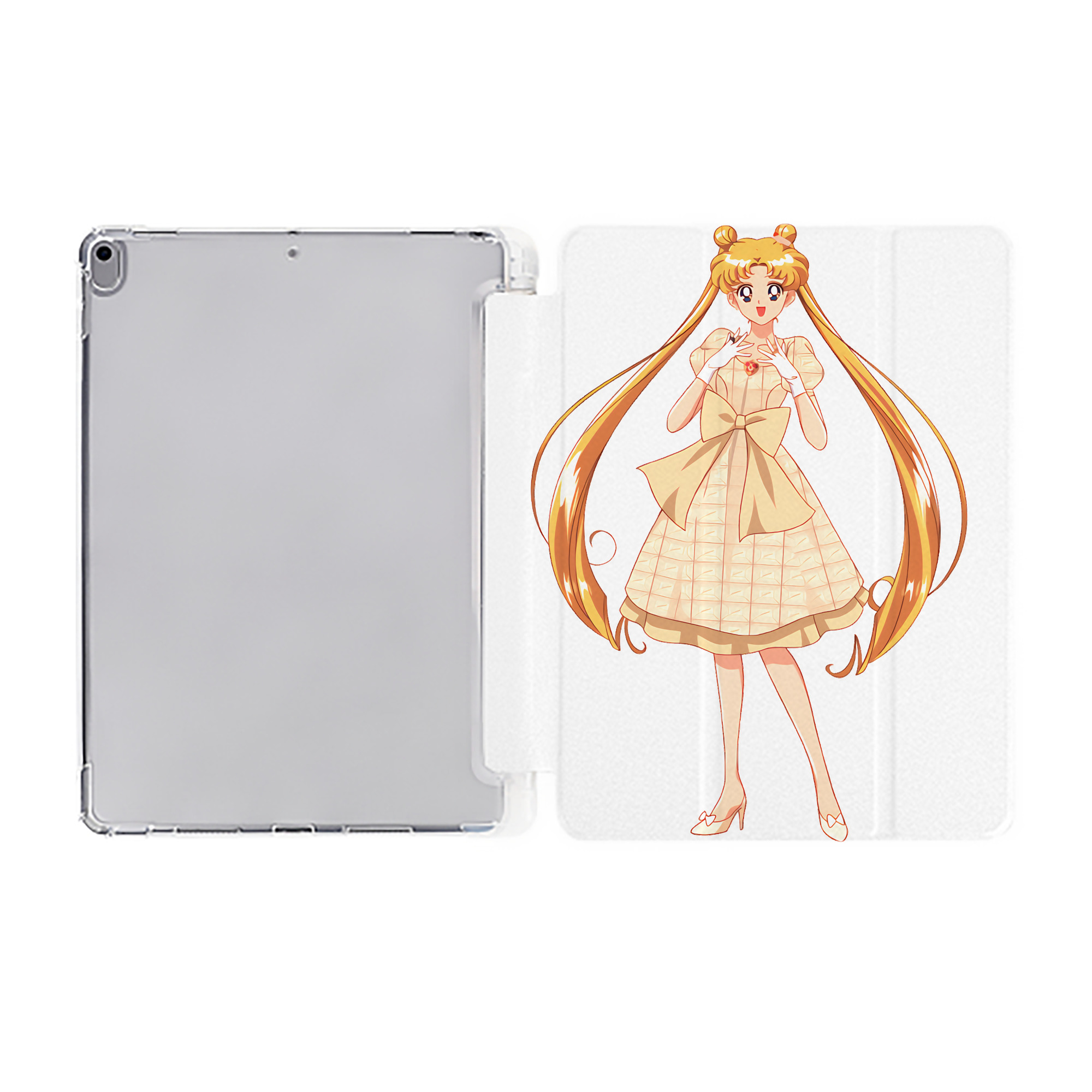 （画像用） 美少女戦士セーラームーン 愛野 美奈子 あいの みなこ Sailor Moon Aino Minako IPad ケース ペン収納付き 三つ折りスタンド PUレザー×シリコン 対応機種9.5/10.5/10.9インチ